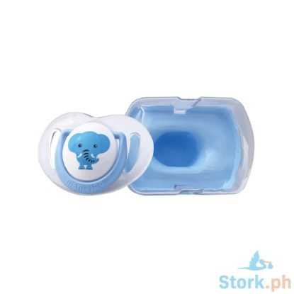 Picture of Mamajoo Silicone Orthodontic Soother & Storage Box ElephantBlue 12+ months 1pc