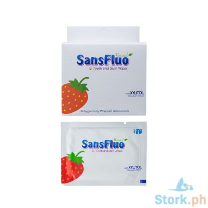 Picture of SansFluo Natural Tooth and Gum Wipes (24 sachets per box)
