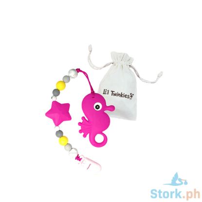 Picture of Li'l Twinkies Teether with Clip-on, Pink Seahorse