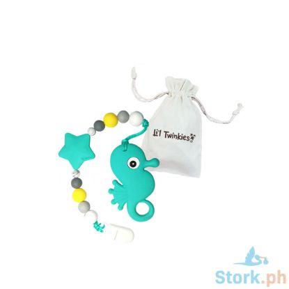Picture of Li'l Twinkies Teether with Clip-on, Teal Seahorse