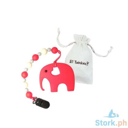 Picture of Li'l Twinkies Teether with Clip-on, Red Elephant