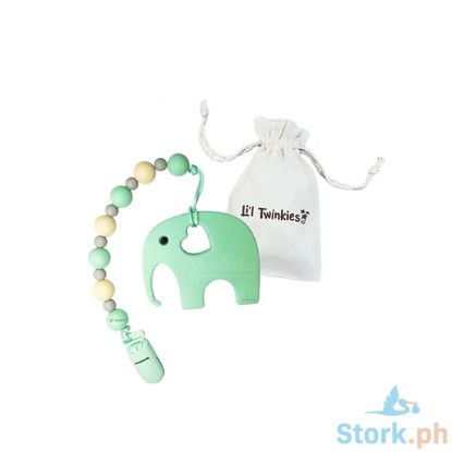 Picture of Li'l Twinkies Teether with Clip-on, Mint Elephant