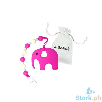 Picture of Li'l Twinkies Teether with Clip-on, Pink Elephant
