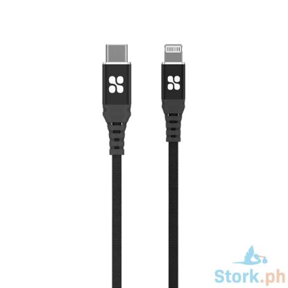 Picture of Promate PowerCord-200 High Tensile Strength USB-C To Apple Lightning Cable Black