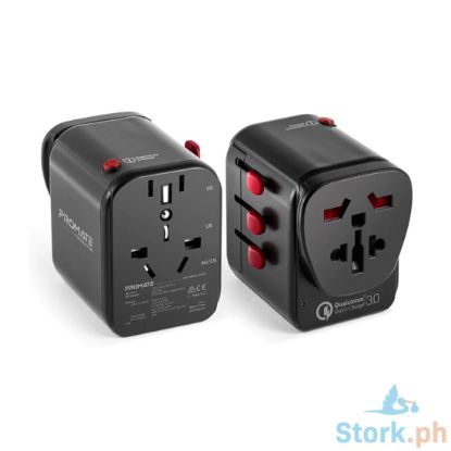 Picture of Promate TripMate-PD18 Travel Adapter & 30 Watt Output. Qualcomm 3.0 USB Type-C 18W Power Delivery Port