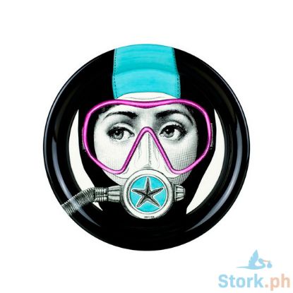Picture of Fornasetti Tray Silviasub - Turquoise/Pink/Black