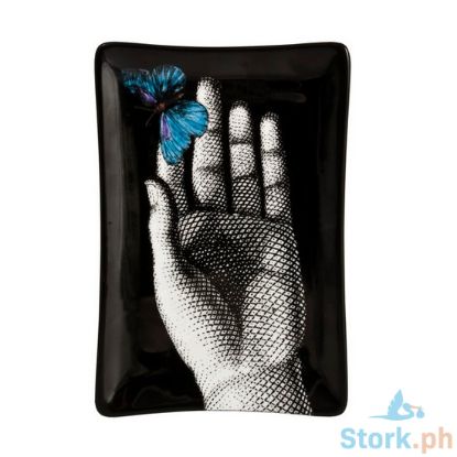 Picture of Fornasetti Ashtray Mano blue butterfly - Black/White/Light Blue