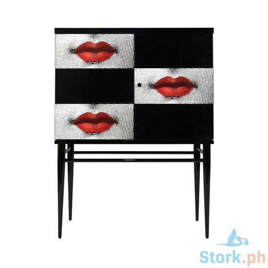 Picture of Fornasetti Raised small sideboard Kiss - White/Black/Red