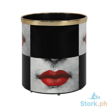 Picture of Fornasetti Paper basket Kiss - White/Black/Red