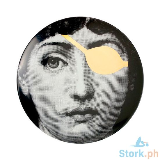 Picture of Fornasetti Wall plate Tema e Variazioni n.8 - White/Black/Gold