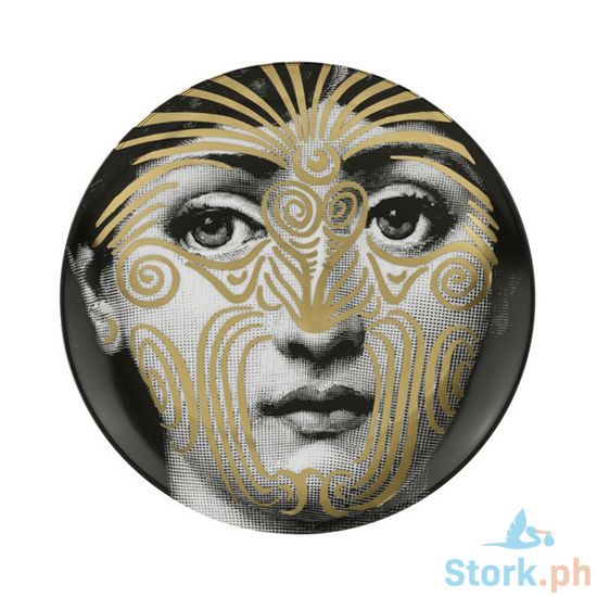 Picture of Fornasetti Wall plate Tema e Variazioni n.9 - White/Black/Gold