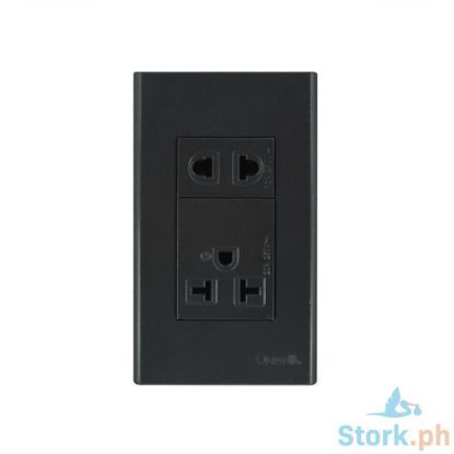 Picture of Omni GP3-WA-WU Designer Series Aircon Tandem Outlet And Universal Outlet In Gray Plate