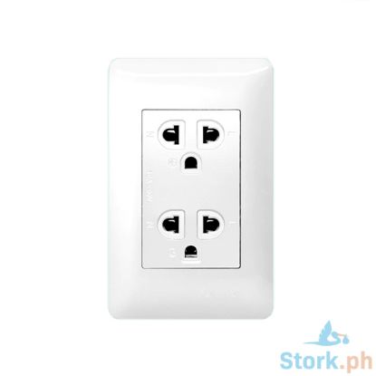 Picture of Omni DP3-WG412 Designer Series - Duplex Universal Outlet With Ground In Ivory Plate 16A