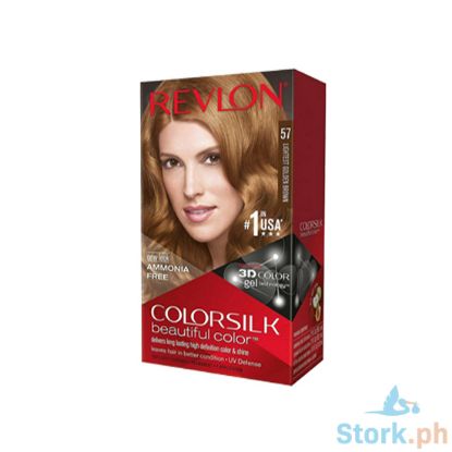 Picture of YOUR FAV BOX Revlon Colorsilk Beautiful Color with Keratin 130ml Lightest Golden Brown No.57