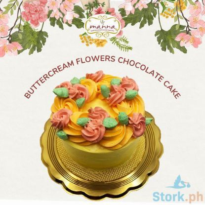 Picture of Manna 4" Petite Buttercream Flowers Chocolate Cake