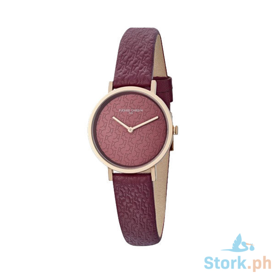 Rose Gold Burgundy Leather Watch