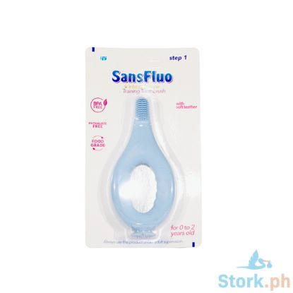 Picture of Sansfluo Infant's Silicone Training Toothbrush (Blue)