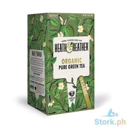 Picture of Heath & Heather Organic Pure Green Tea 20 Envelopes
