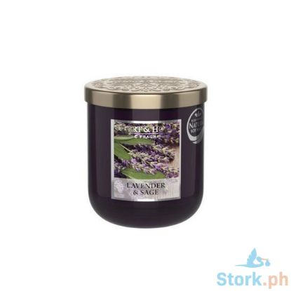 Picture of H&H Lavender & Sage Elegant Fragrance Scented Soy Candle Jar Small 115g