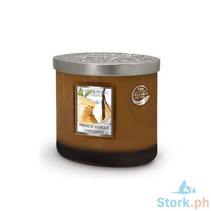 Picture of H&H French Vanilla Dazzling Fragrance Scented Top Best Selling Soy Candle Jar Twin Wick 230g