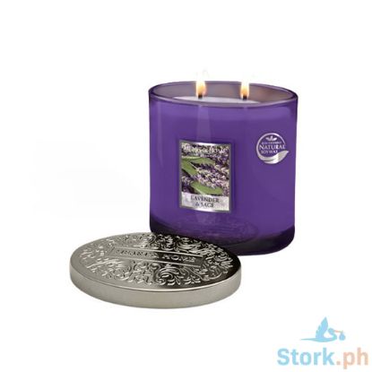 Picture of H&H Lavander & Sage Dazzling Fragrance Scented Top Best Selling Soy Candle Jar Twin Wick 230g