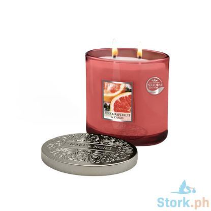 Picture of H&H Pink Grapefruit & Cassis Dazzling Fragrance Scented Soy Candle Jar Twin Wick 230g
