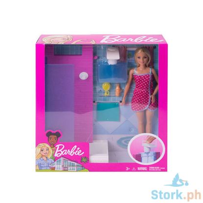 Picture of Barbie Doll and Furniture Set - Bathroom with Working Shower