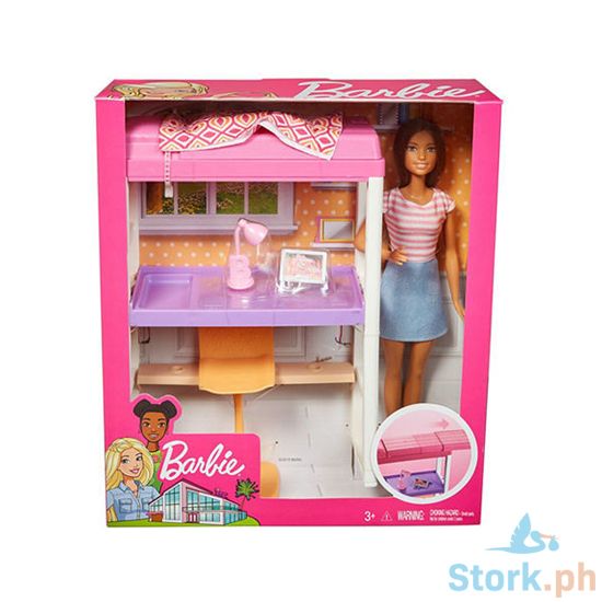 Picture of Barbie Doll and Furniture Set - Loft Bed with Transforming Bunk Bed