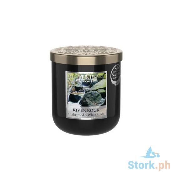 Picture of H&H River Rock Elegant Fragrance Scented Soy Candle Jar Small 115g