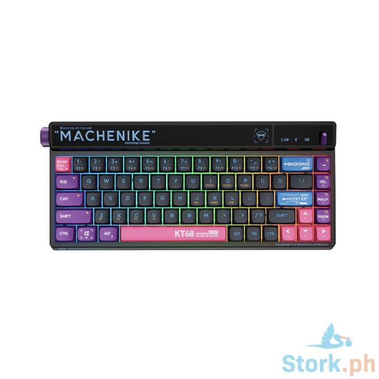 Picture of Machenike Keyboard KT68-B68W With Screen Three Mode Black Gold Silver Switch