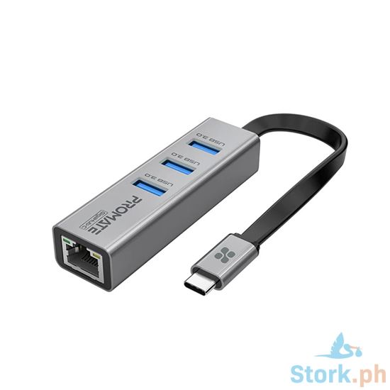 Picture of Promate Multi-Port USB-C Hub with Ethernet Adapter