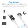 Picture of Promate Maglink-C USB-C to USB-C Magnetic Break Safe Charging Cable with Power Delivery White