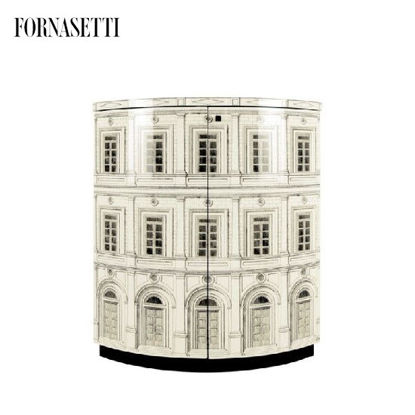 Picture of Fornasetti Corner cabinet Architettura ivory/black