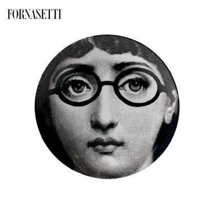 Picture of Fornasetti Porcelain Wall plate Tema e Variazioni n°26 black/white
