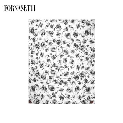 Picture of Fornasetti Scarf Occhi on white composition 90% modal 10% cashmere
