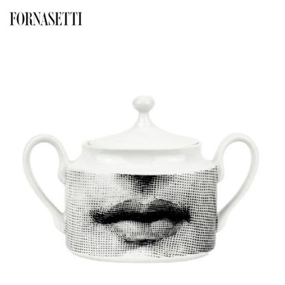 Picture of Fornasetti Sugar bowl Tema e Variazioni black/white
