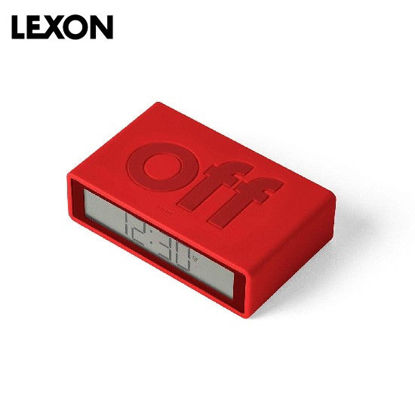 Picture of LEXON Flip+ Alarm Clock - Rubber Red