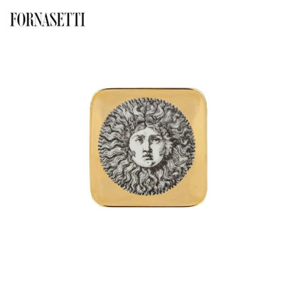 Picture of Fornasetti Square ashtray Re Sole black/white/gold