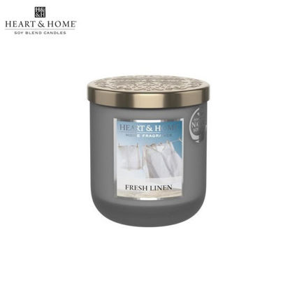 Picture of H&H Fresh Linen Elegant Fragrance Scented Soy Candle Jar Small 115g