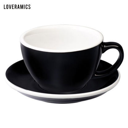 Picture of Loveramics Egg 300ml Café Latte Cup & Saucer in Black