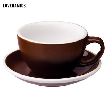 Picture of Loveramics Egg 300ml Café Latte Cup & Saucer in Brown