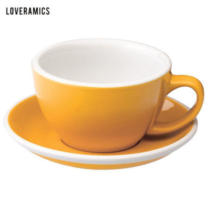 Picture of Loveramics Egg 300ml Café Latte Cup & Saucer in Yellow