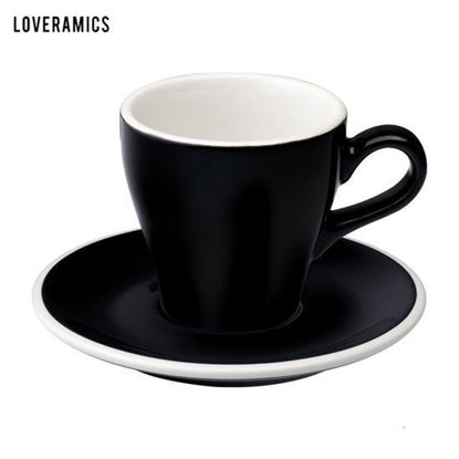 Picture of Loveramics Tulip 180ml Cappuccino Cup & Saucer in Black