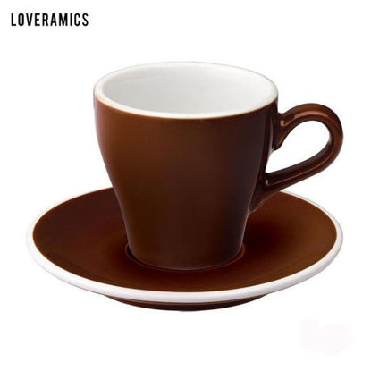 Picture of Loveramics Tulip 180ml Cappuccino Cup & Saucer in Brown