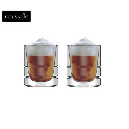 Picture of CRYSALIS Premium Clear Glass Espresso Cup Double Wall 80ml | 2.7oz Set of 2