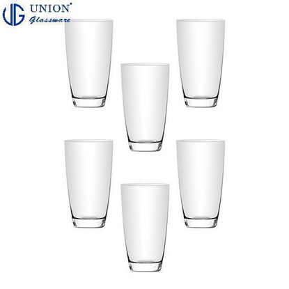 Picture of UNION GLASS Thailand Premium Clear Glass Highball Water, Juice, Soda, Liquor Glass 445ml | 16oz Set of 6