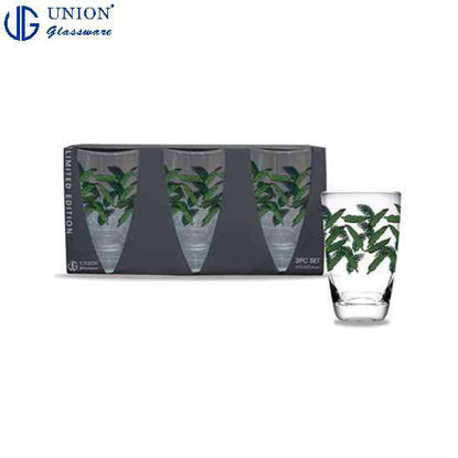 Picture of UNION GLASS Thailand Premium Printed Glass Limited Edition Design Water, Juice, Soda, Liquor Glass 445ml | 16oz Set of 3