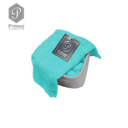 Picture of PRIMEO Premium 100% Cotton Hand Towel Set of 4 w/ Basket 300gsm Turquoise