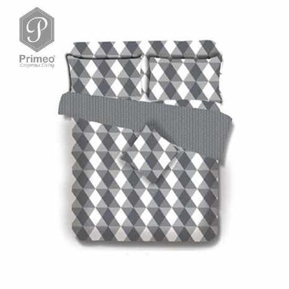 Picture of PRIMEO Premium 100% Cotton 220TC Queen Comforter Set of 4 Grey