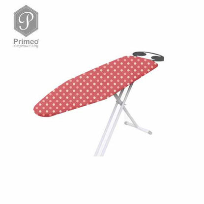 Picture of PRIMEO Premium Metal Ironing Board Cover w/ Foam Adjustable Height 110cm X 33cm X 86cm Coral